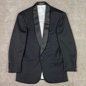 Vintage Pierre Cardin Tuxedo Dinner Jacket Blazer Men's 37R Black Made in USA